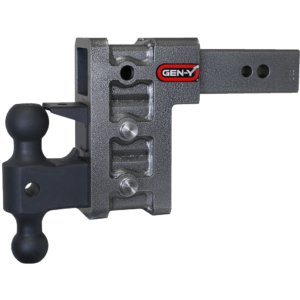 GEN-Y's Mega-Duty Adjustable Drop Hitches start at 10,000 LB towing capacity and go up to 32,000 LB towing capacity. There are multiple drop options as well depending on your trailer towing needs.