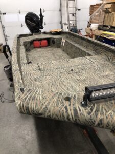 Tracker Fishing and Duck Boat Before SeaDek Custom Non Skid Non Slip 2 color