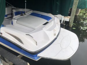 Before SeaDek Custom Non Skid Non Slip 2 color Ski Nautique