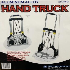 198 lb Folding Aluminium Cart Luggage Trolley Hand Truck Bungee Cord Telescoping